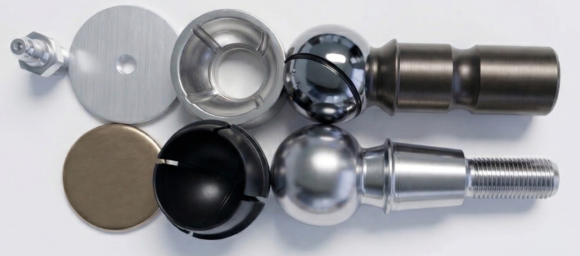Bull joint parts (top row) and standard joint parts (bottom row)